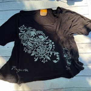 borgata collection brown crop t shirt women’s